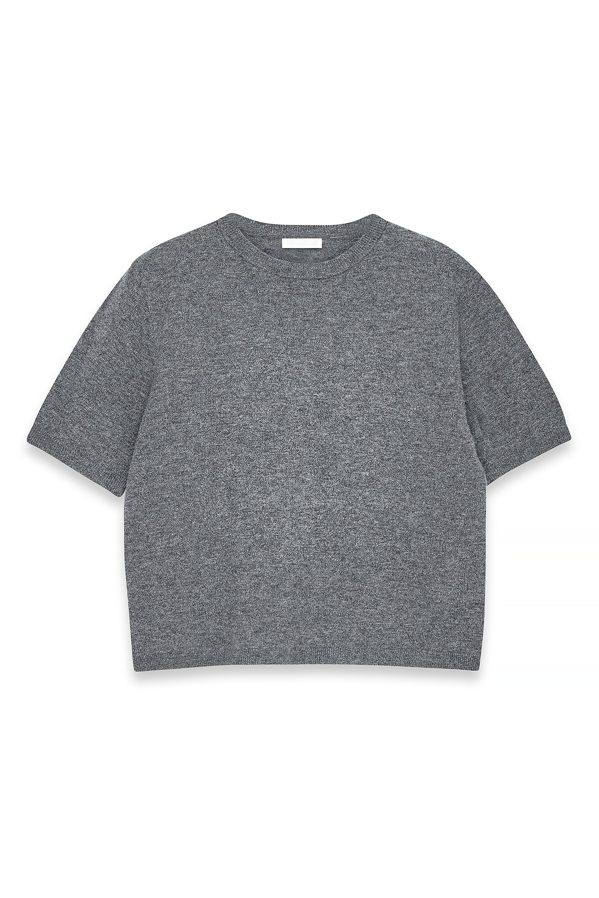 Top Knitted Wool Short Sleeve - Gris
