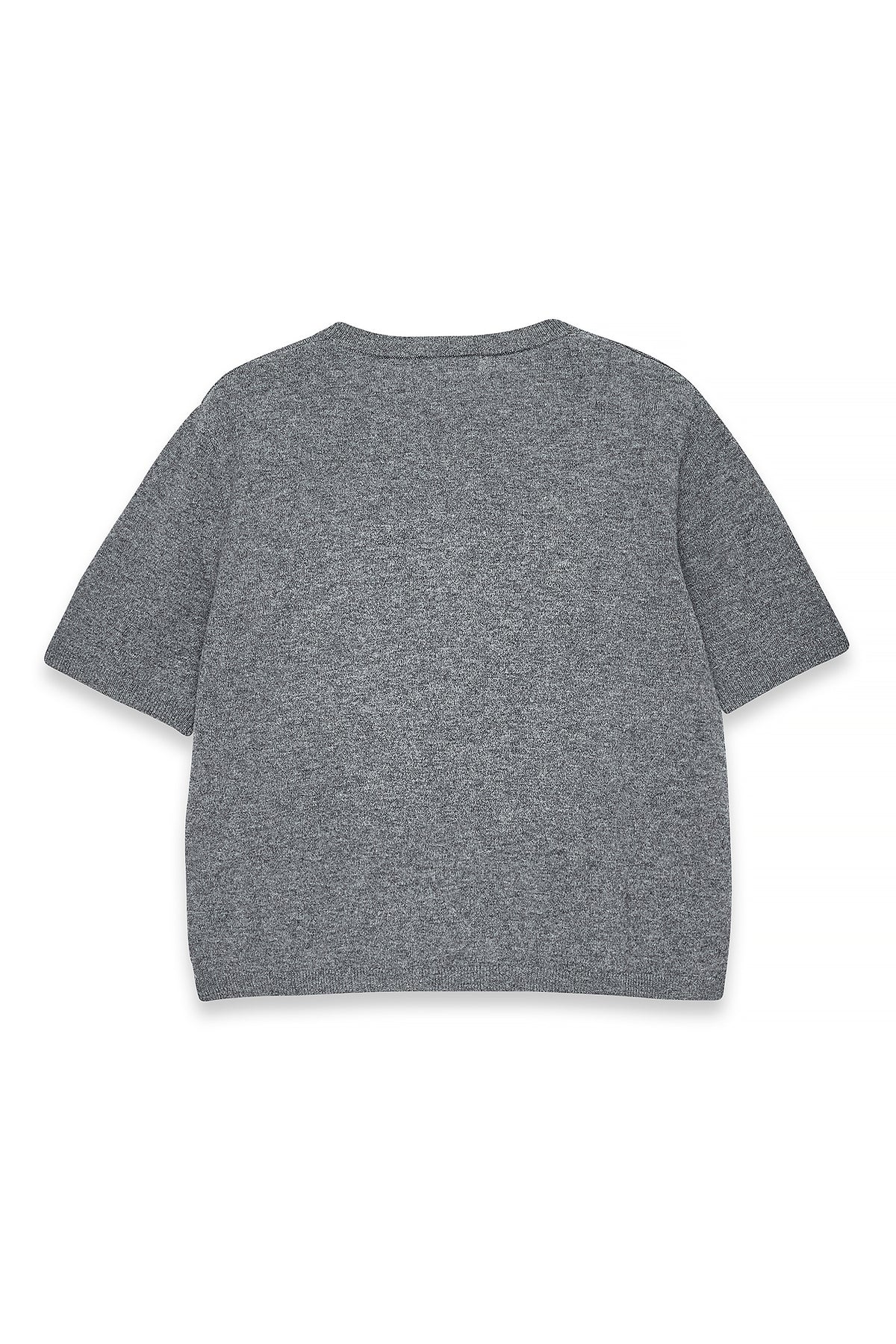 Top Knitted Wool Short Sleeve - Gris