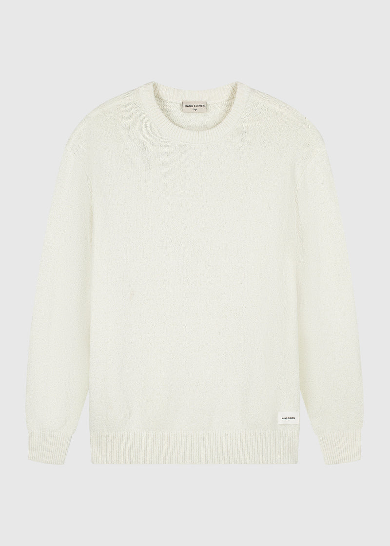 Jersey con cuello redondo y lazo - Crudo