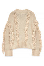 Pull Knitted Wool Blend Loop - Beige