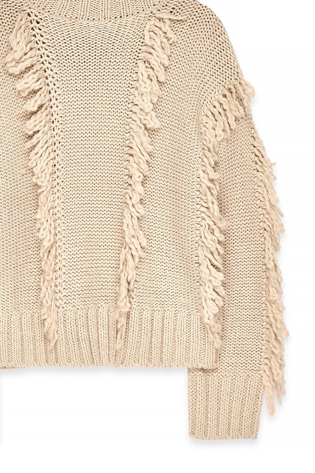 Pull Knitted Wool Blend Loop - Beige