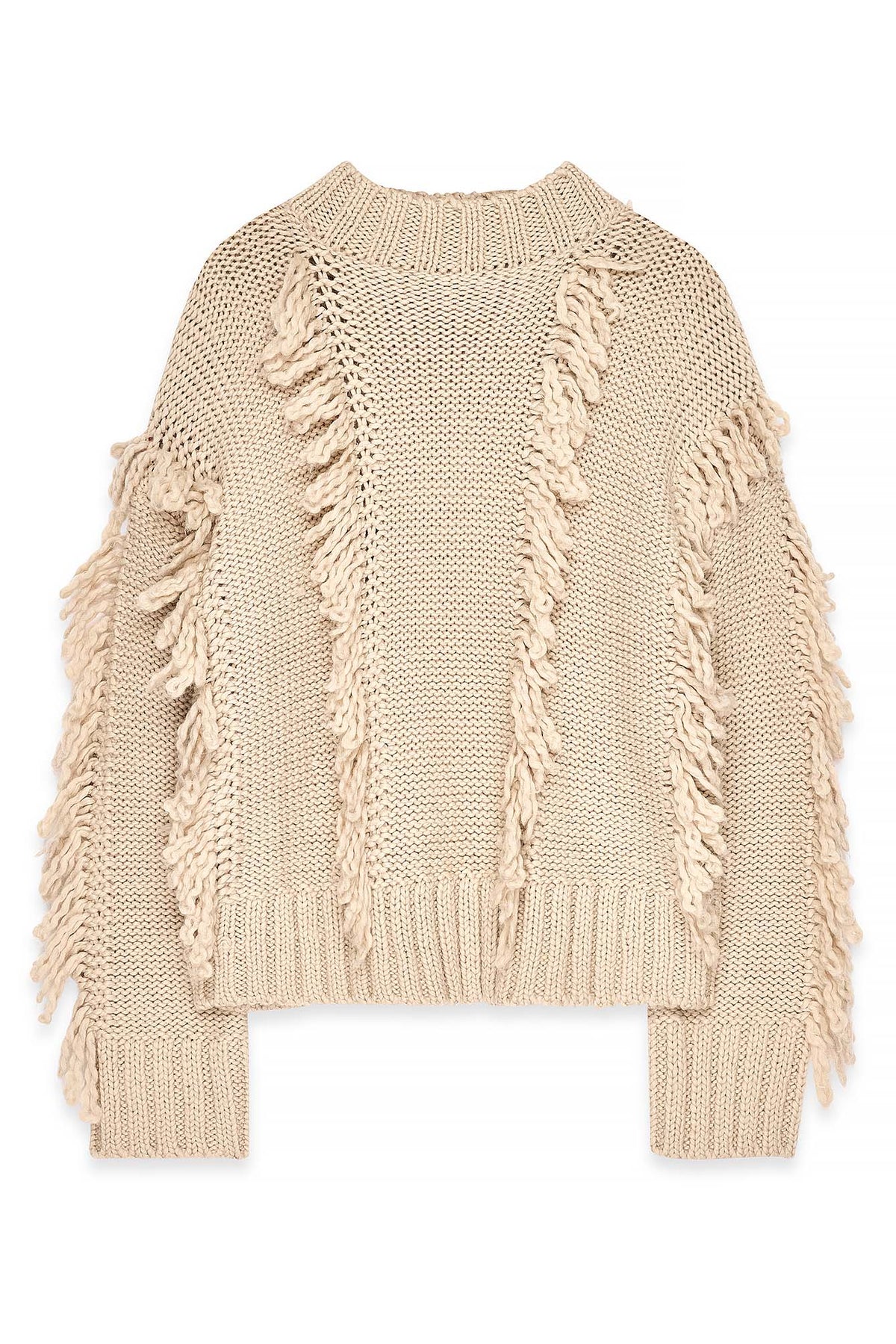Pull Knitted Wool Blend Loop - Beige