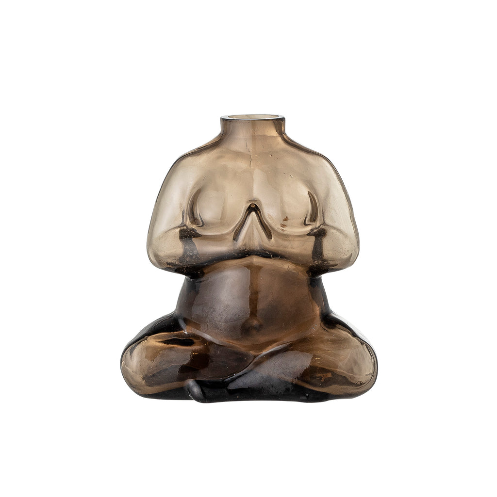 Elze - Vase - Marron - Verre