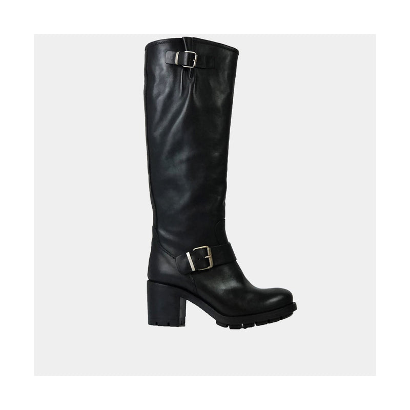 Bottes Bikers Ann Tuil Korner 2 - Cuir Noir