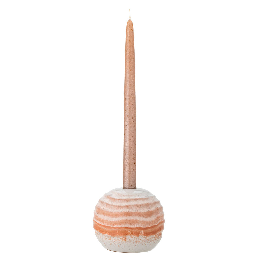 Paula - Lote de 4 Candeleros - Naranja - Gres