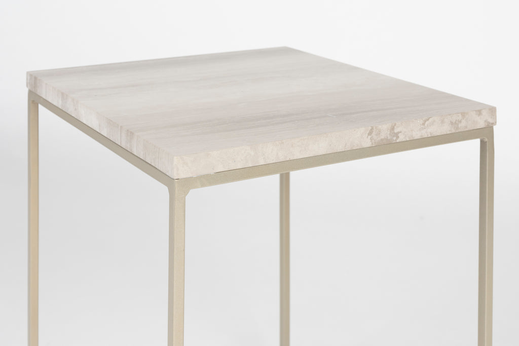 Stray - Side Table - Solid Marble - Gray Marble