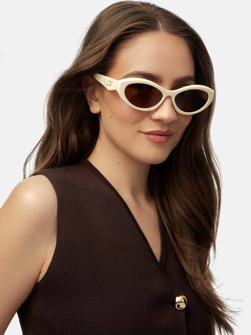 Lunettes Alfa - Blanc Cassé