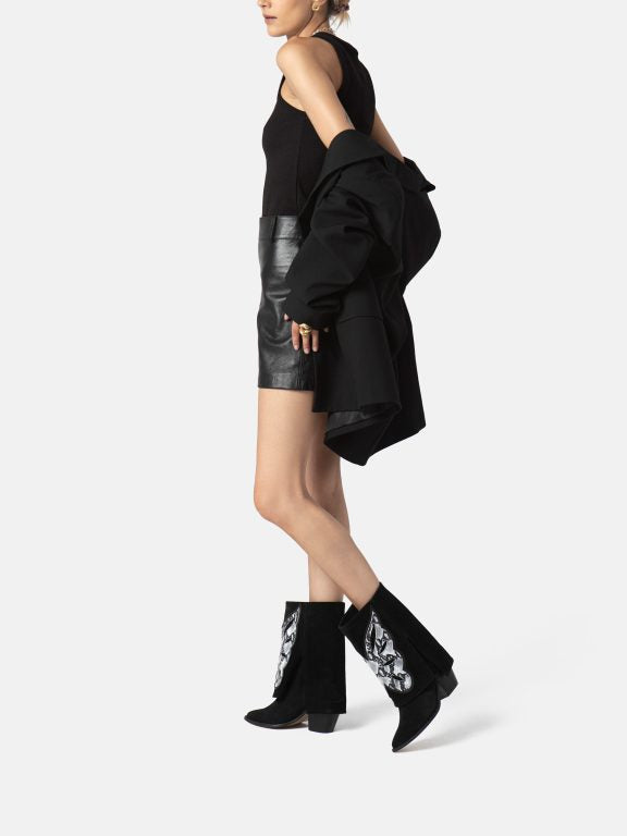 Botines con billete de cien dólares - Negro
