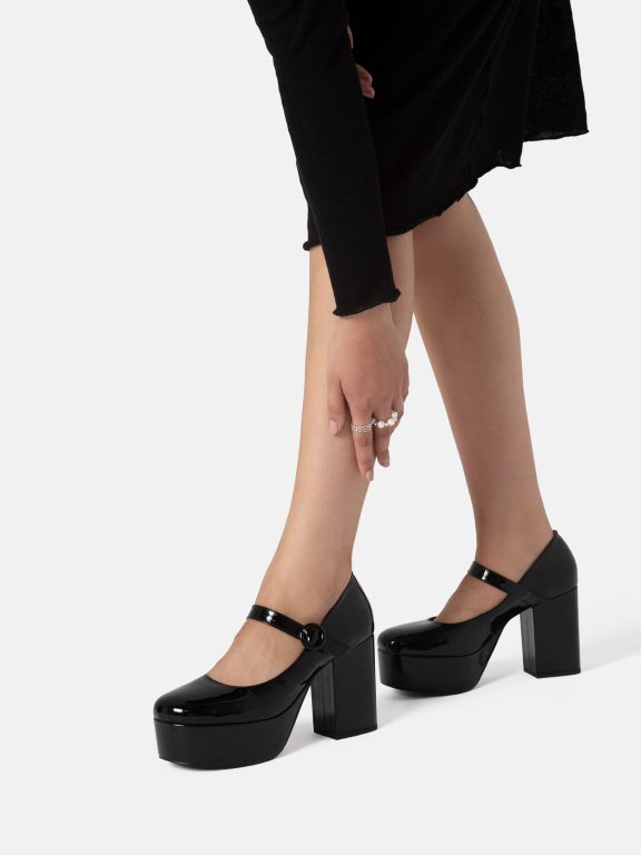 Stay With Me Tonight Heeled Derbies - Black