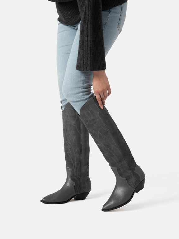 Fingers Crossed Boots - Grey
