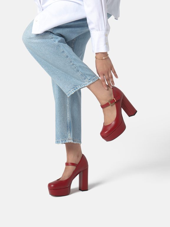 Derby con tacco Sweet Sensation - Rosso