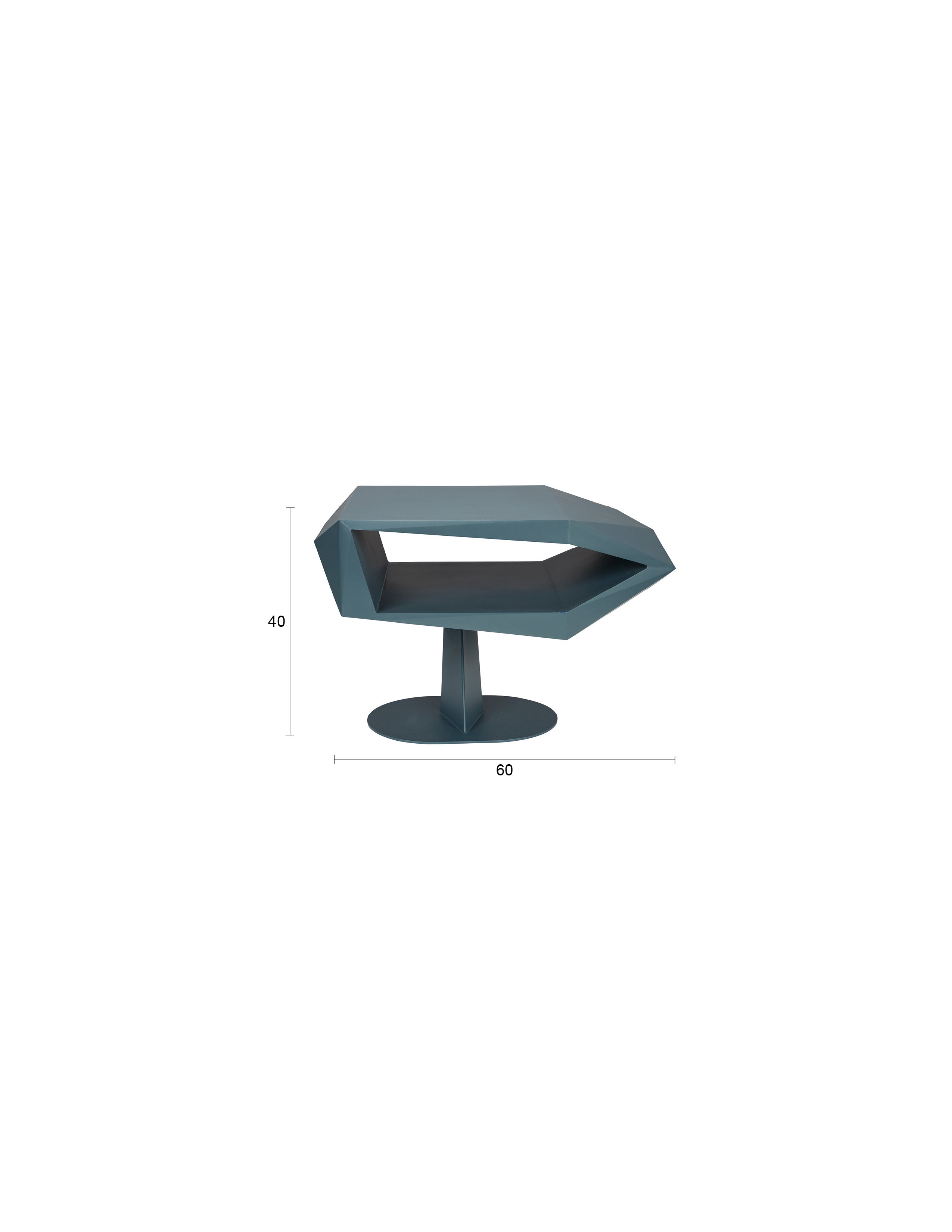 North - Side Table - Resin - Blue/Black