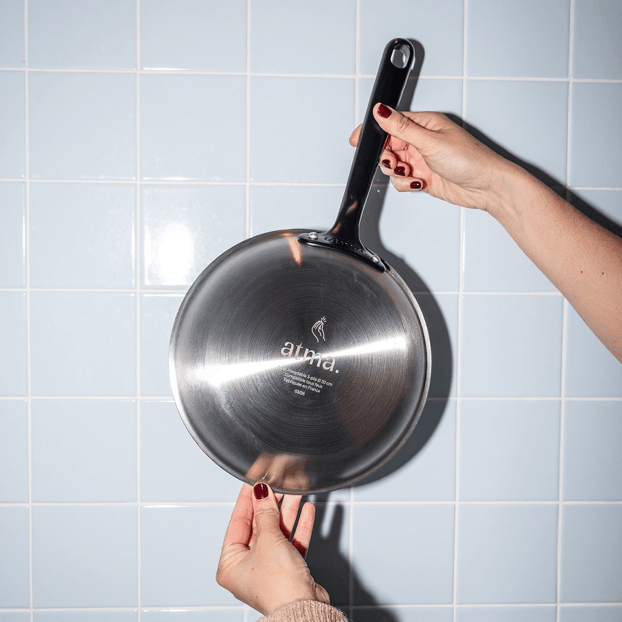 La Bonne Poêle En Inox, Manche Noir - 26 Cm
