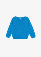 An'ge – Striktrøje Labonita Blå, klar blå striktrøje, set forfra