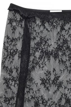Top in pizzo off shoulder - Nero