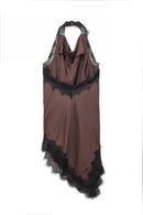 Robe Dos Nu En Dentelle Marron