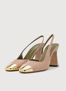 Maria Luca - Slingbacks À Bout Doré - Light Beige - Femme