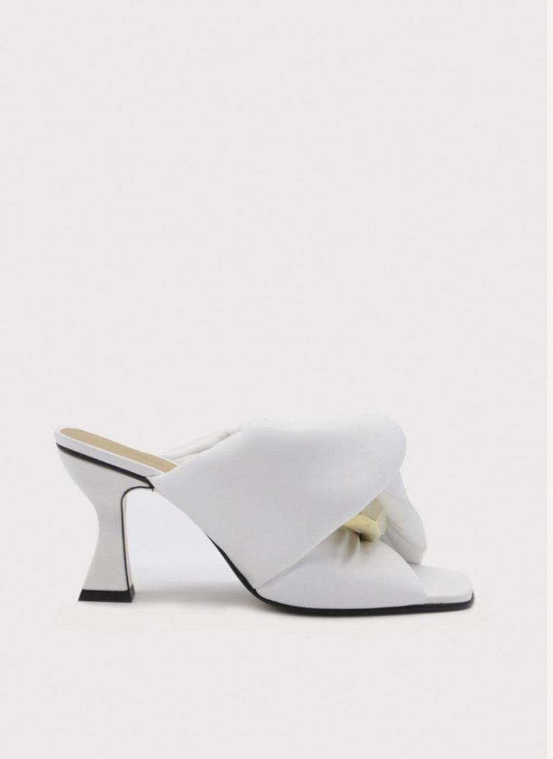 J W Anderson - Mules Twist À Talon - White - Femme