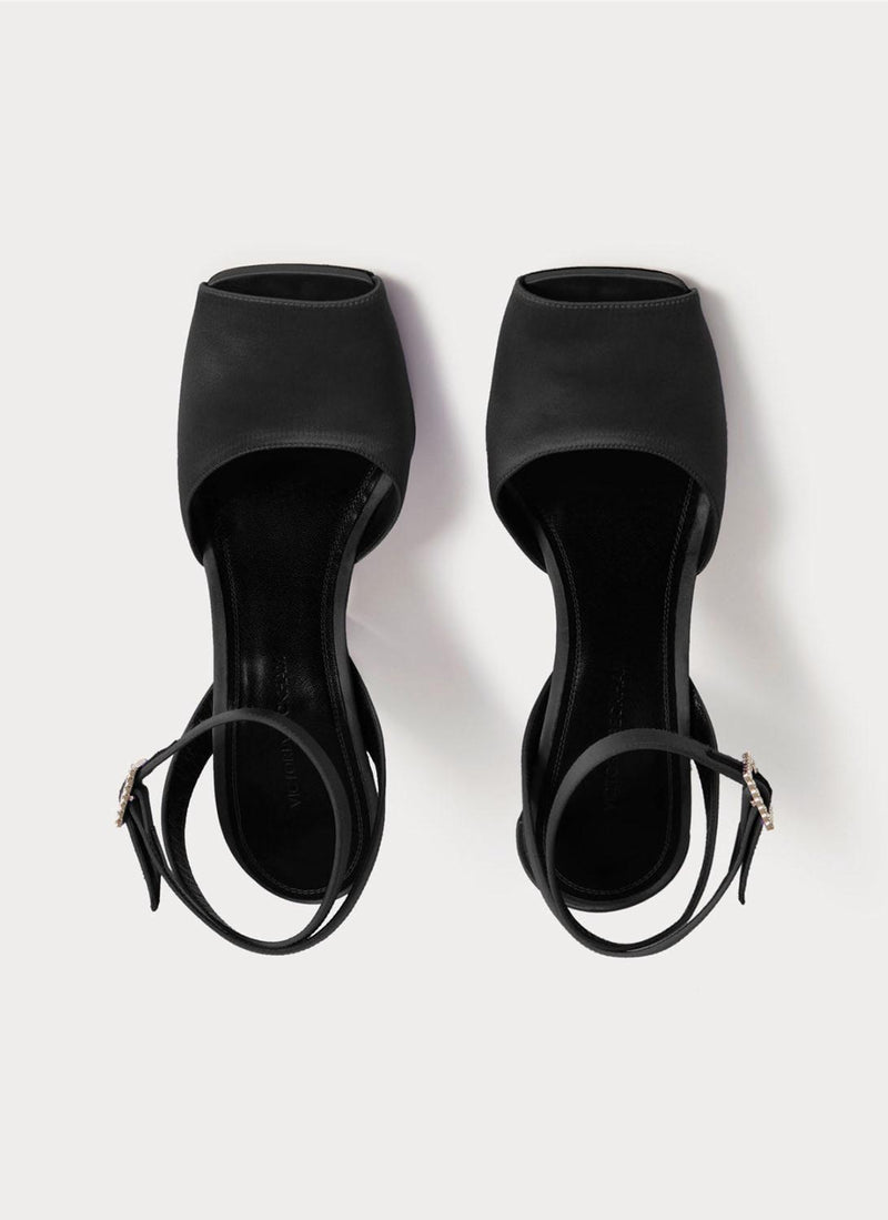 Victoria Beckham - Sandales En Satin - Black - Femme