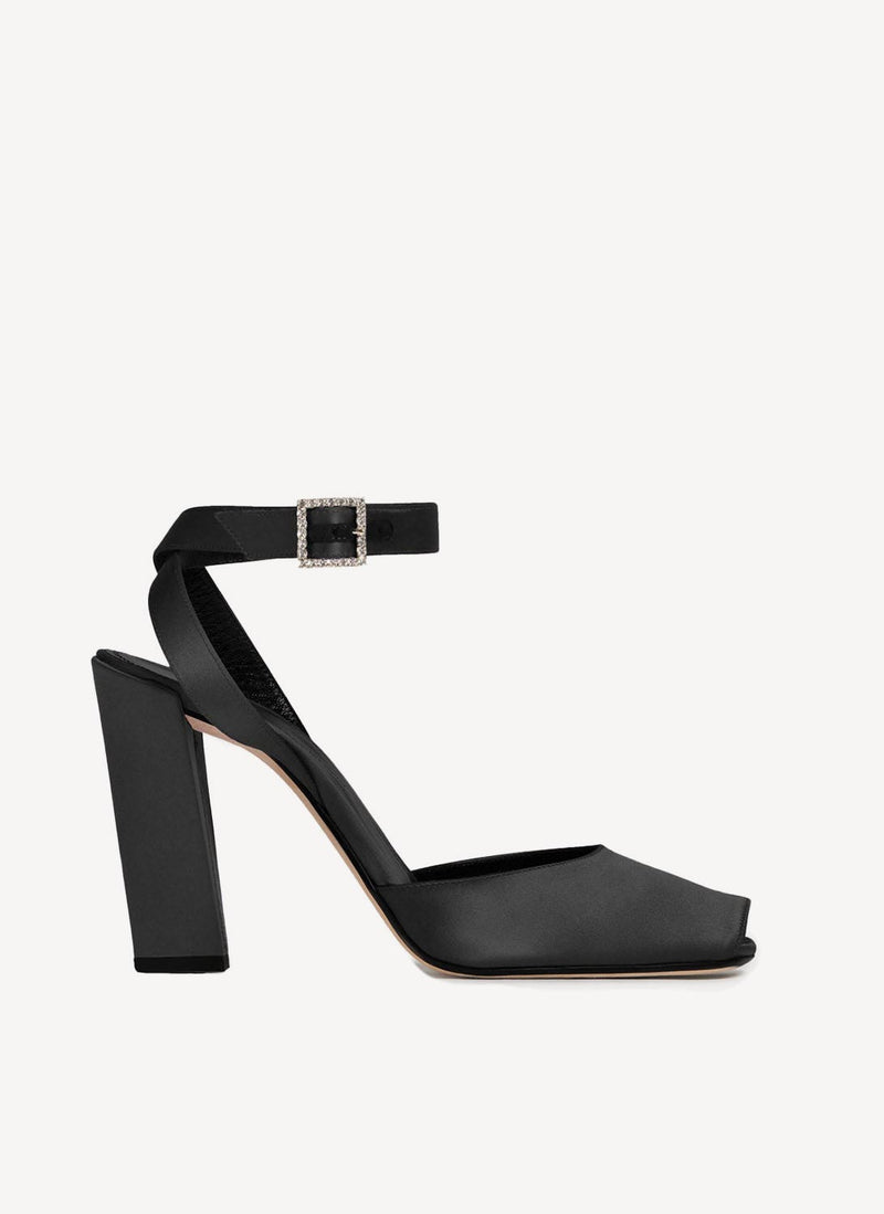 Victoria Beckham - Sandales En Satin - Black - Femme