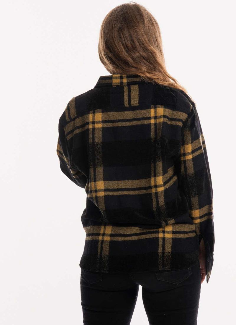 Woolrich - Chemise À Carreaux - Mustard Black C - Femme