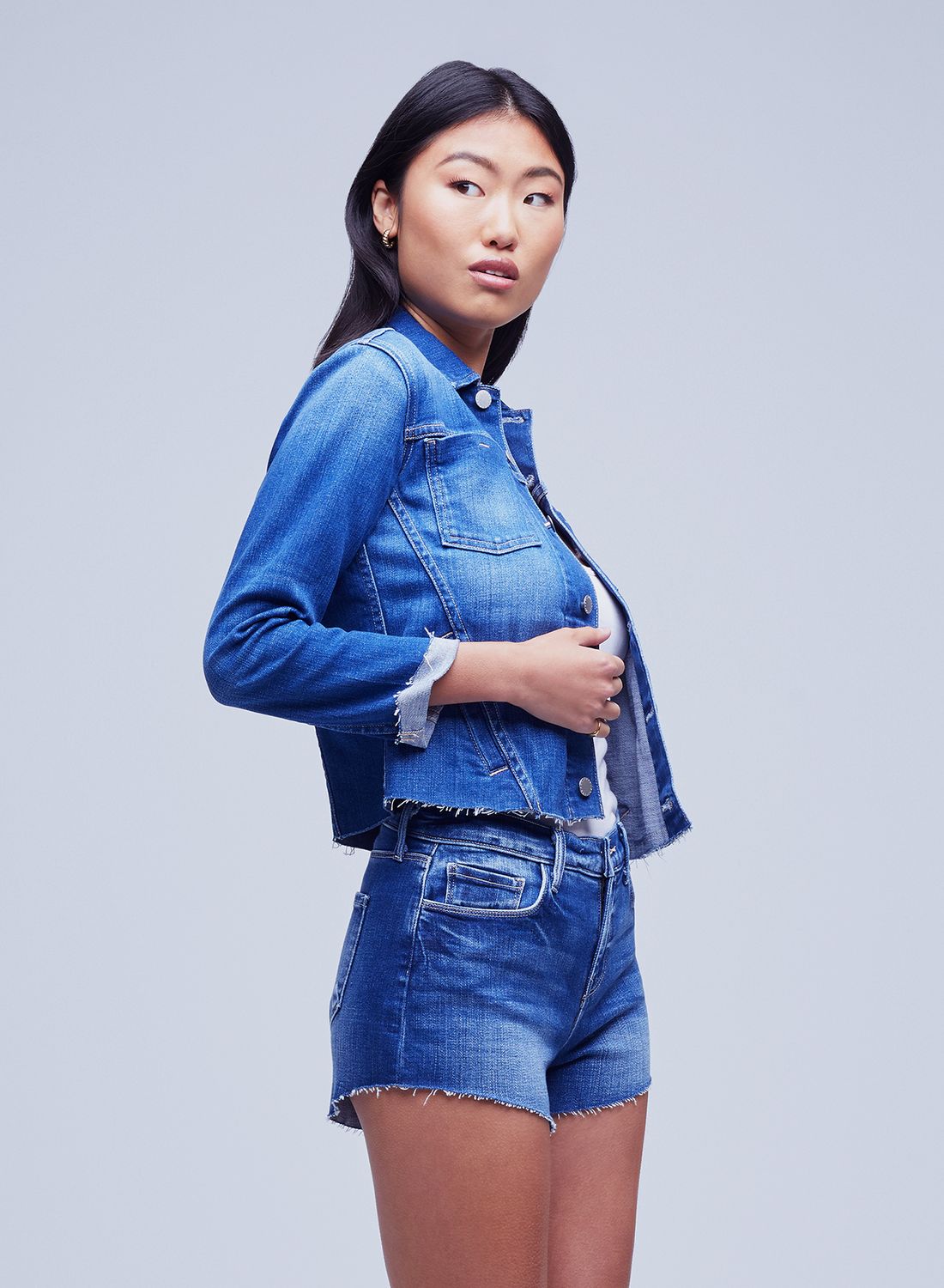 Janelle Slim Raw Chaqueta