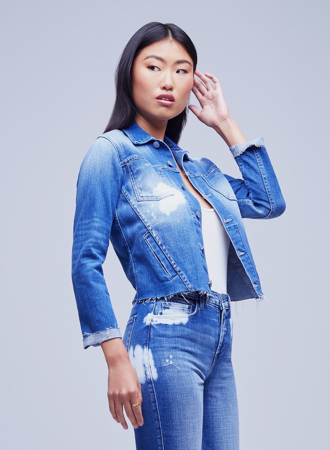 Janelle Slim Raw Chaqueta