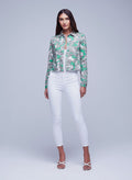 Janice chaqueta crop paisley