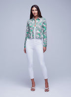 Janice chaqueta crop paisley