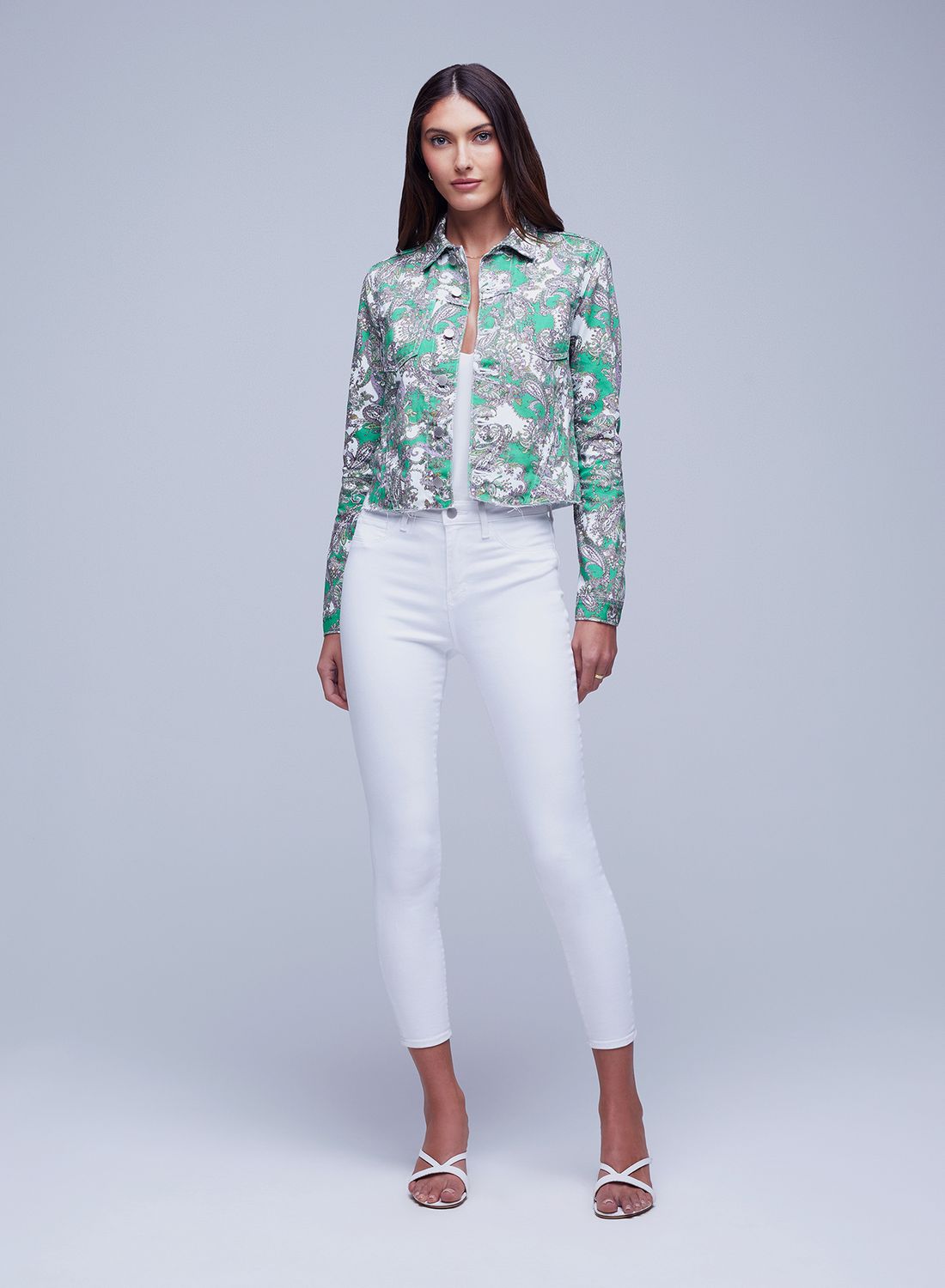 Janice chaqueta crop paisley