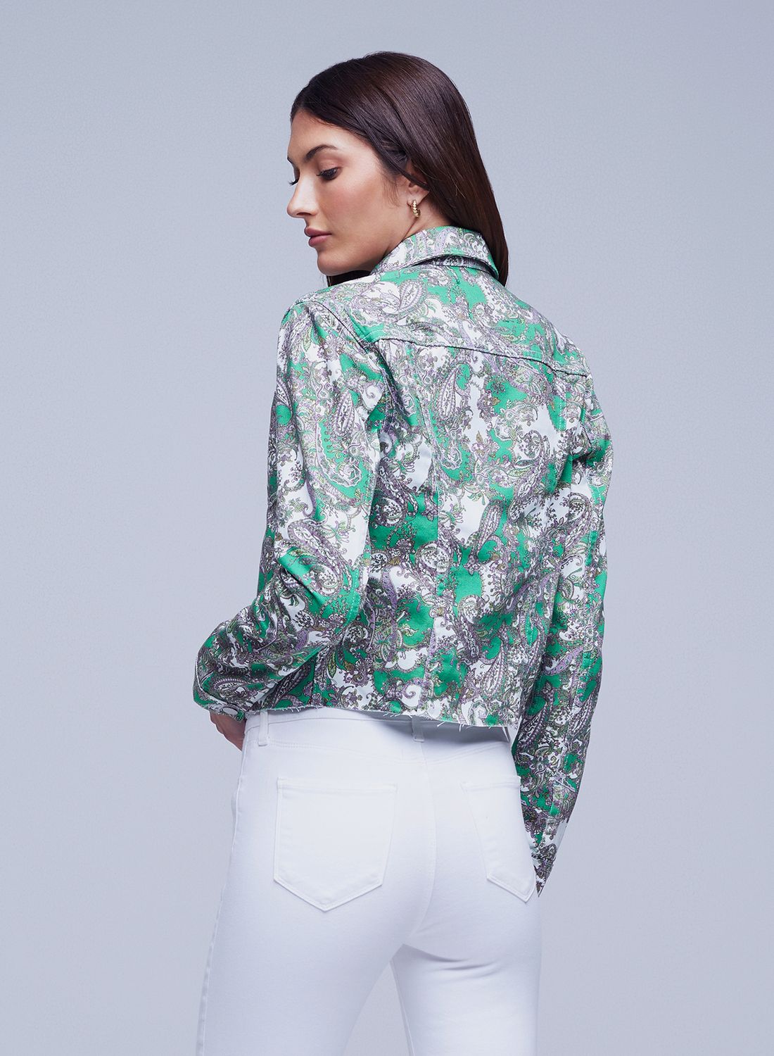 Janice chaqueta crop paisley