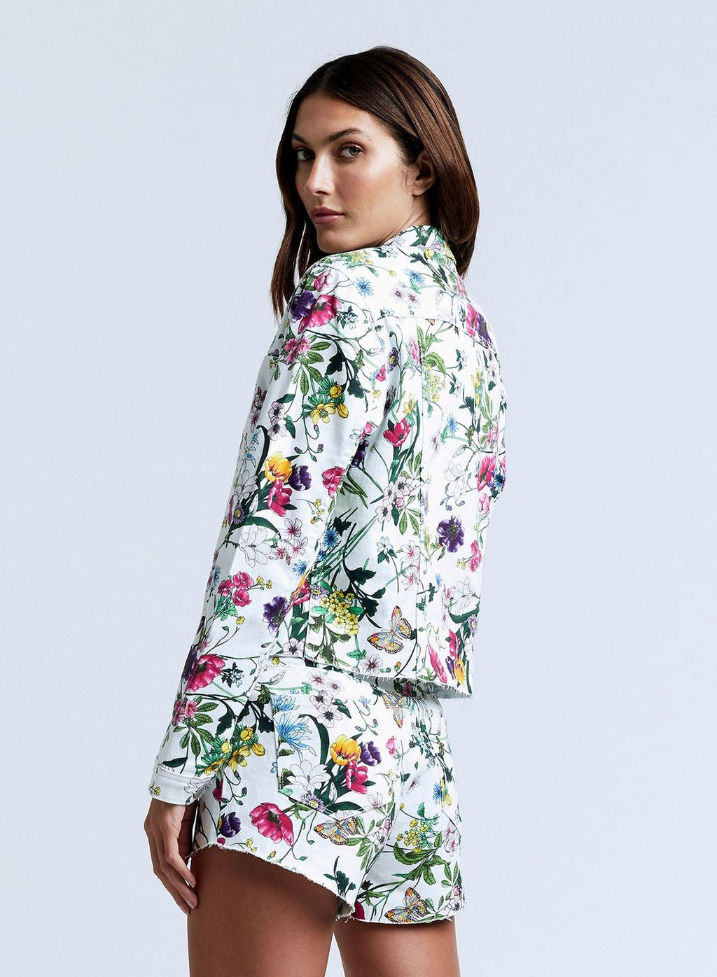 Janice Crop Jkt Wht Florl