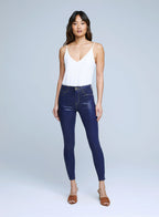 Margot Skinny de tiro alto con costuras mixtas