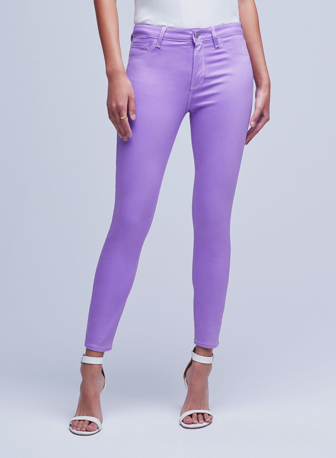 Margot Skinny de tiro alto con costuras mixtas