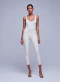 Margot Skinny de tiro alto con costuras mixtas