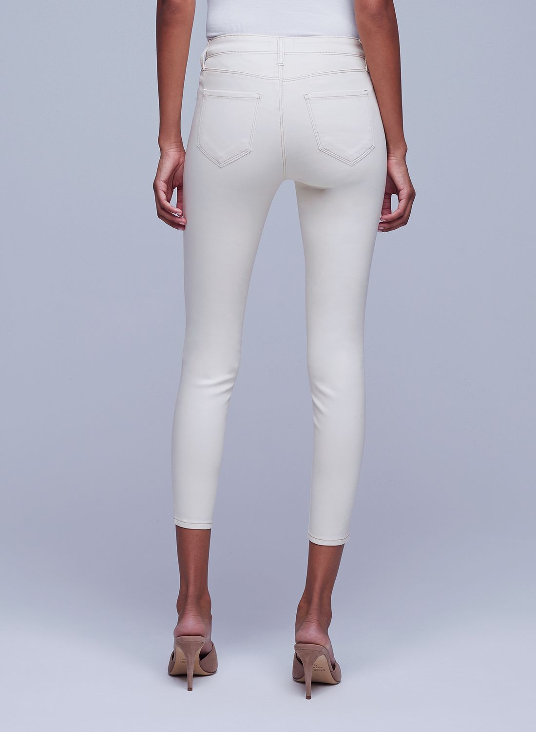 Margot Skinny de tiro alto con costuras mixtas