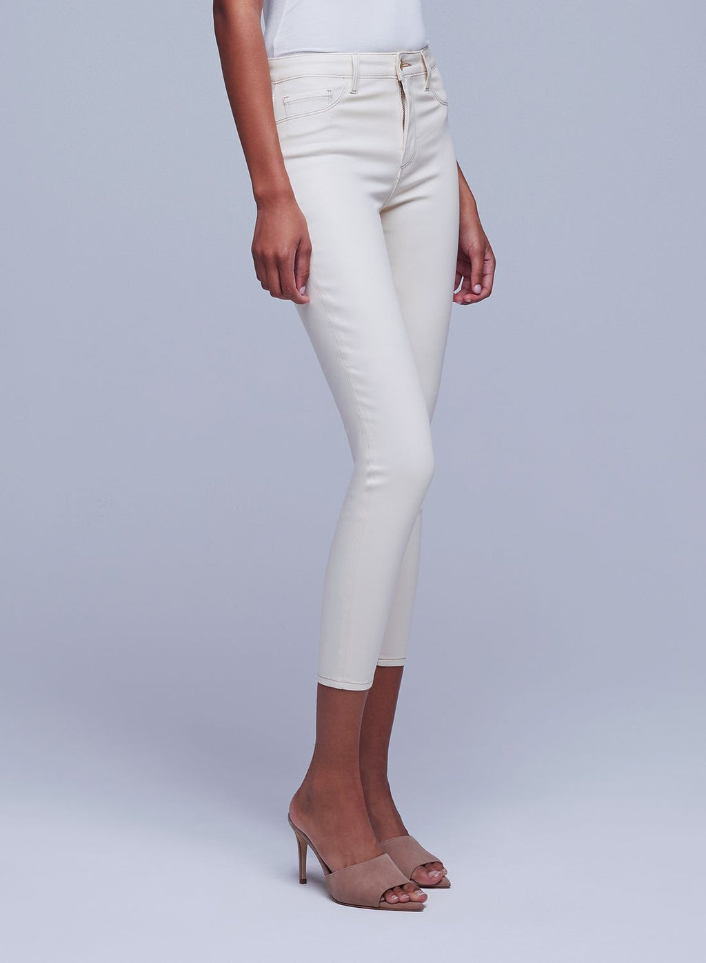Margot Skinny de tiro alto con costuras mixtas