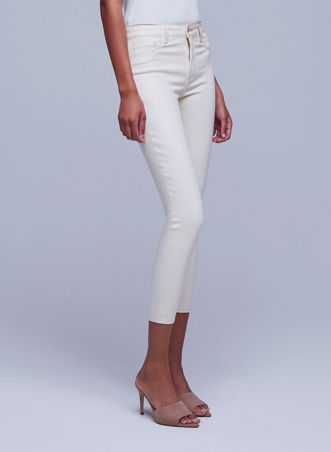 Margot Skinny de tiro alto con costuras mixtas