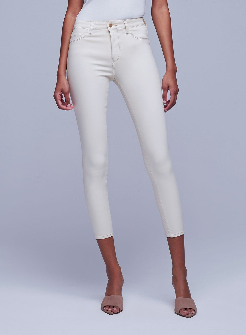 Margot Skinny de tiro alto con costuras mixtas