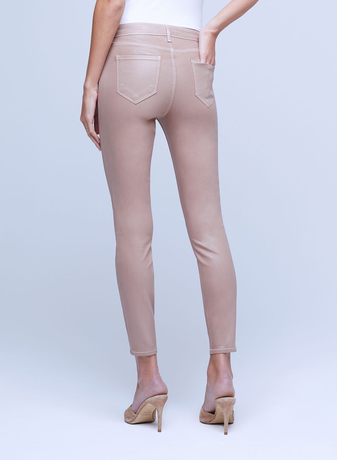 Margot Skinny de tiro alto con costuras mixtas