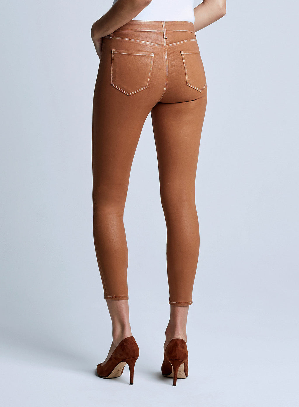 Margot Skinny de tiro alto con costuras mixtas