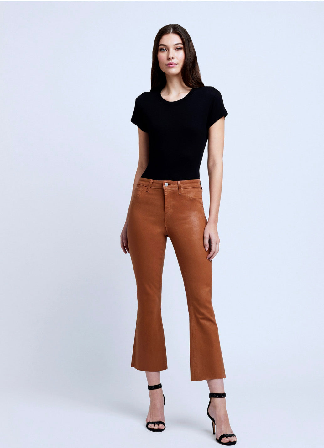 Kendra de tiro alto cropped acampanado