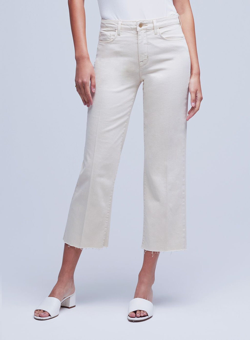 Jeans cropped a gamba larga a vita alta Wanda Mx St