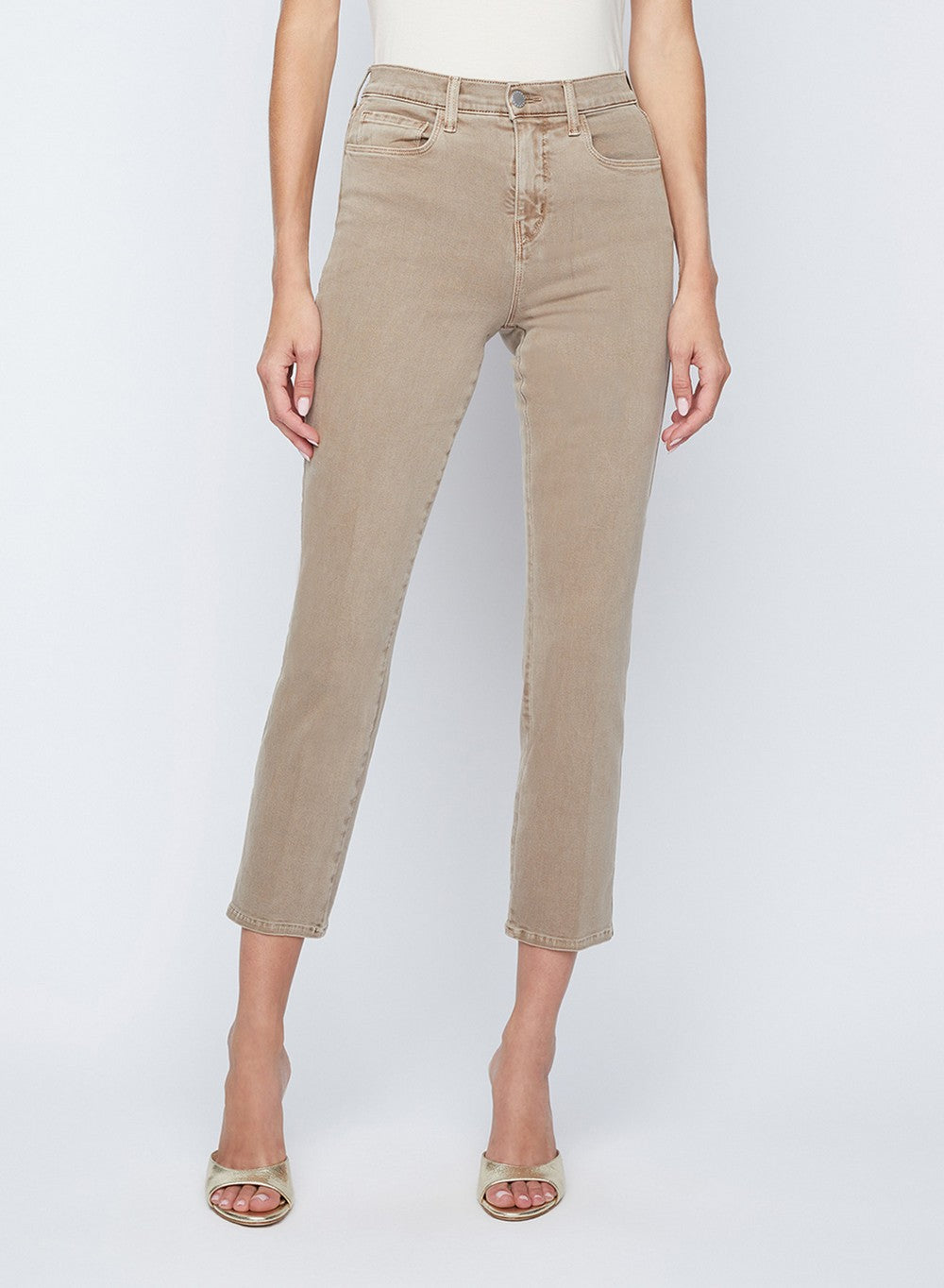 Pantaloni a sigaretta cropped a vita alta Alexia