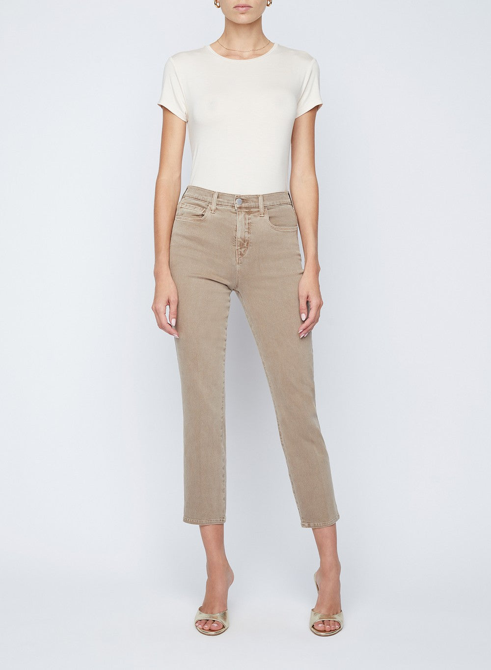 Pantaloni a sigaretta cropped a vita alta Alexia