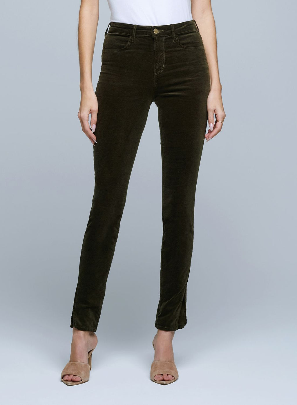 Josie Skinny de tiro alto con abertura de manga corta