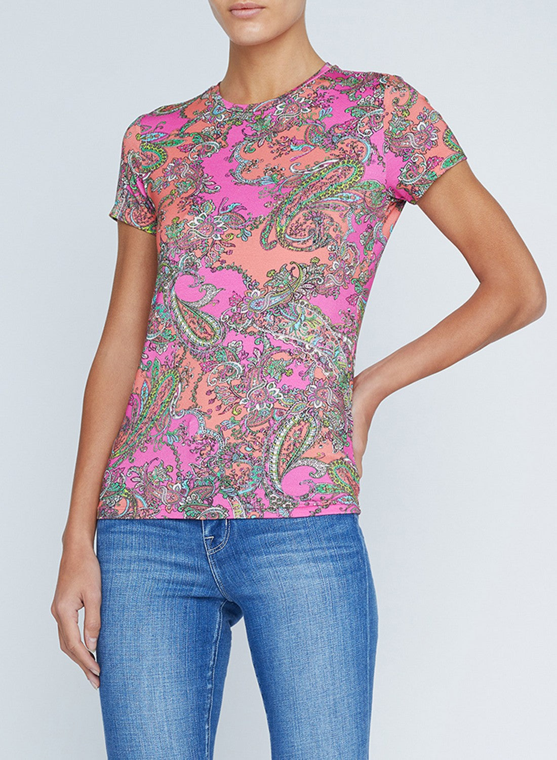 Ressi camiseta de cuello redondo Pop Paisley