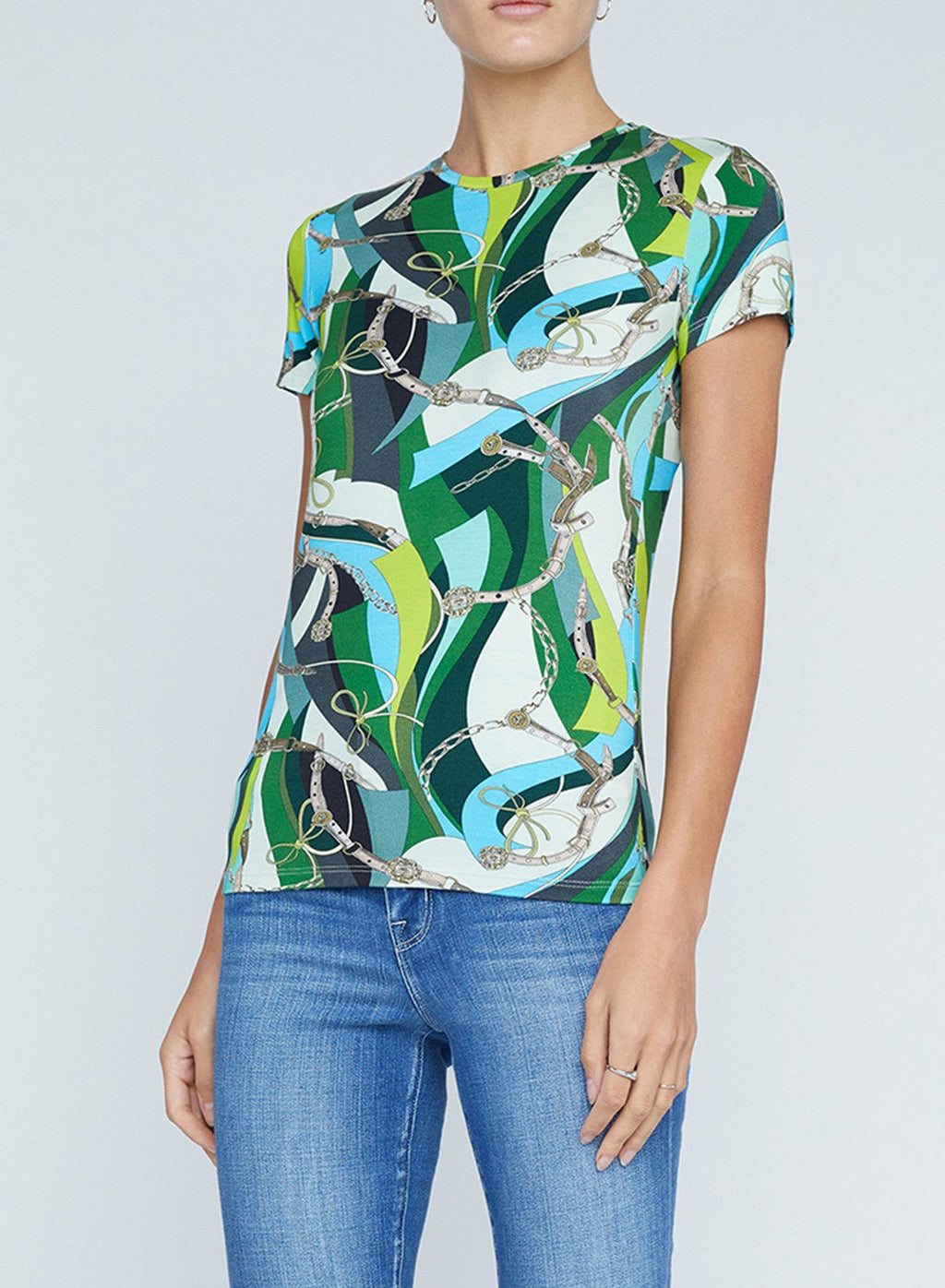 T-shirt girocollo a maniche corte con cintura swirl Ressi