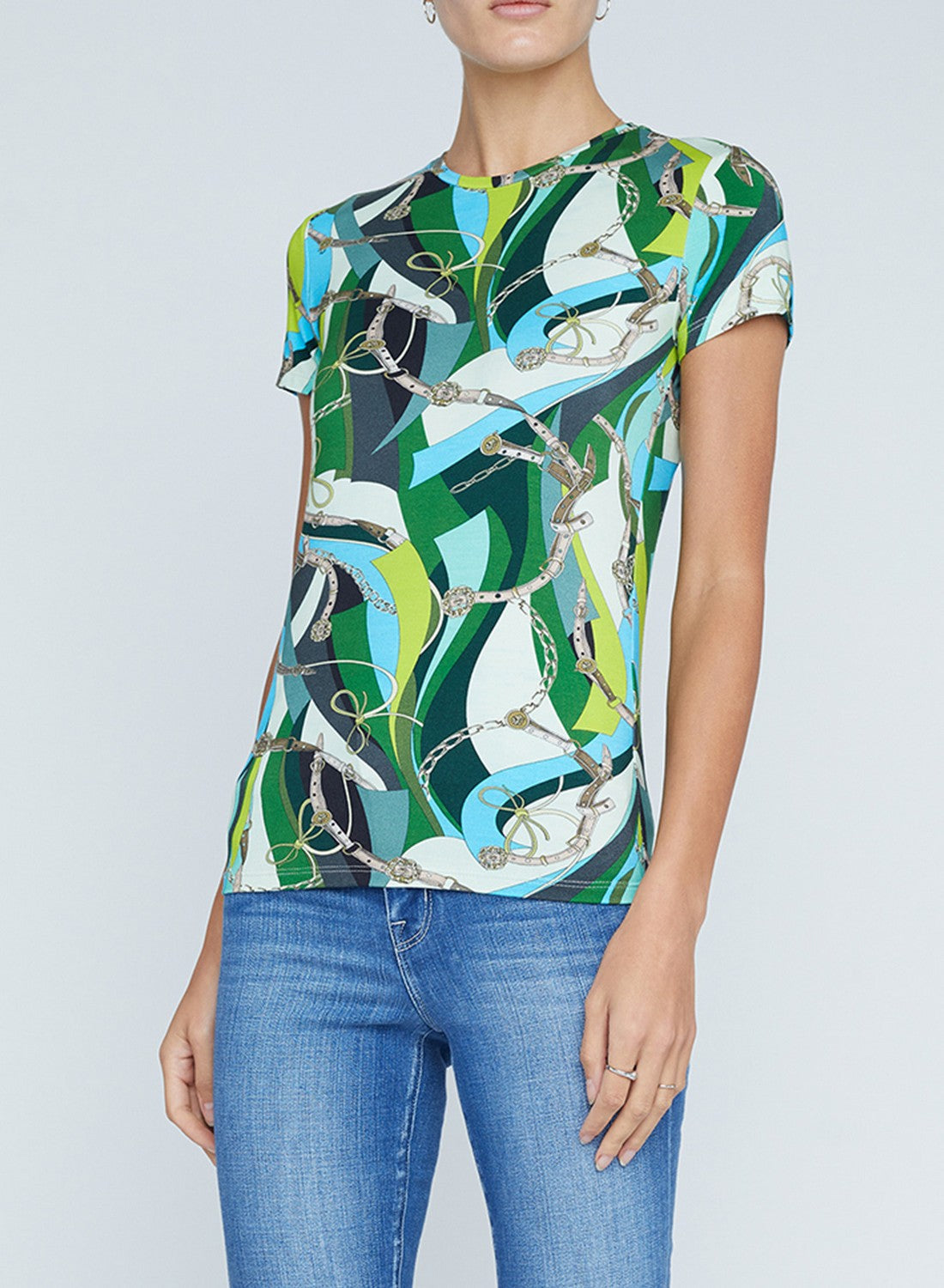 T-shirt girocollo a maniche corte con cintura swirl Ressi