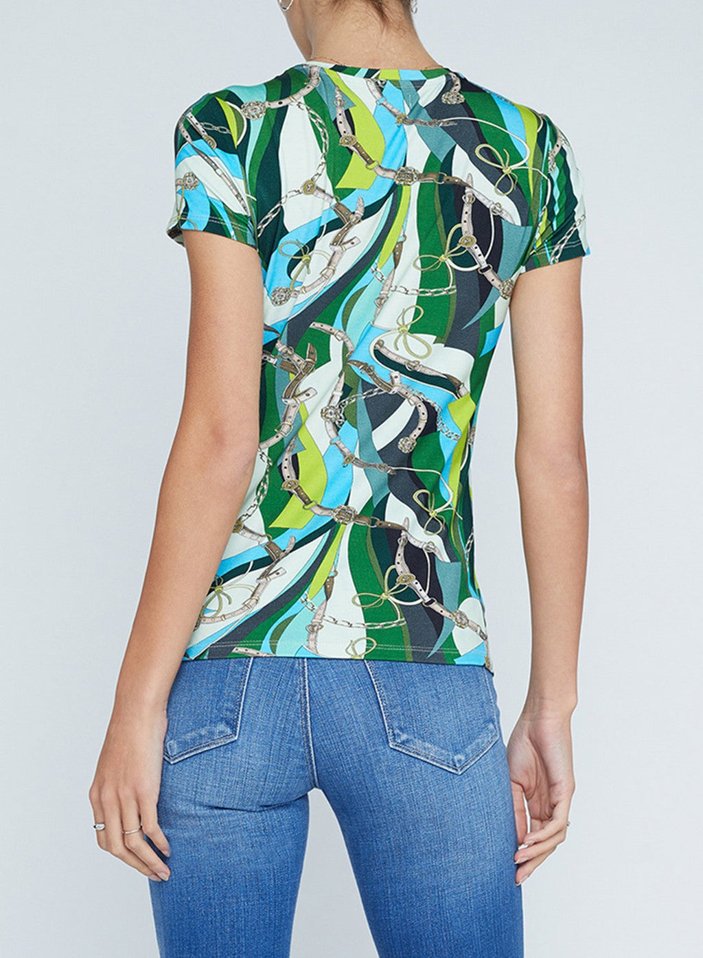T-shirt girocollo a maniche corte con cintura swirl Ressi